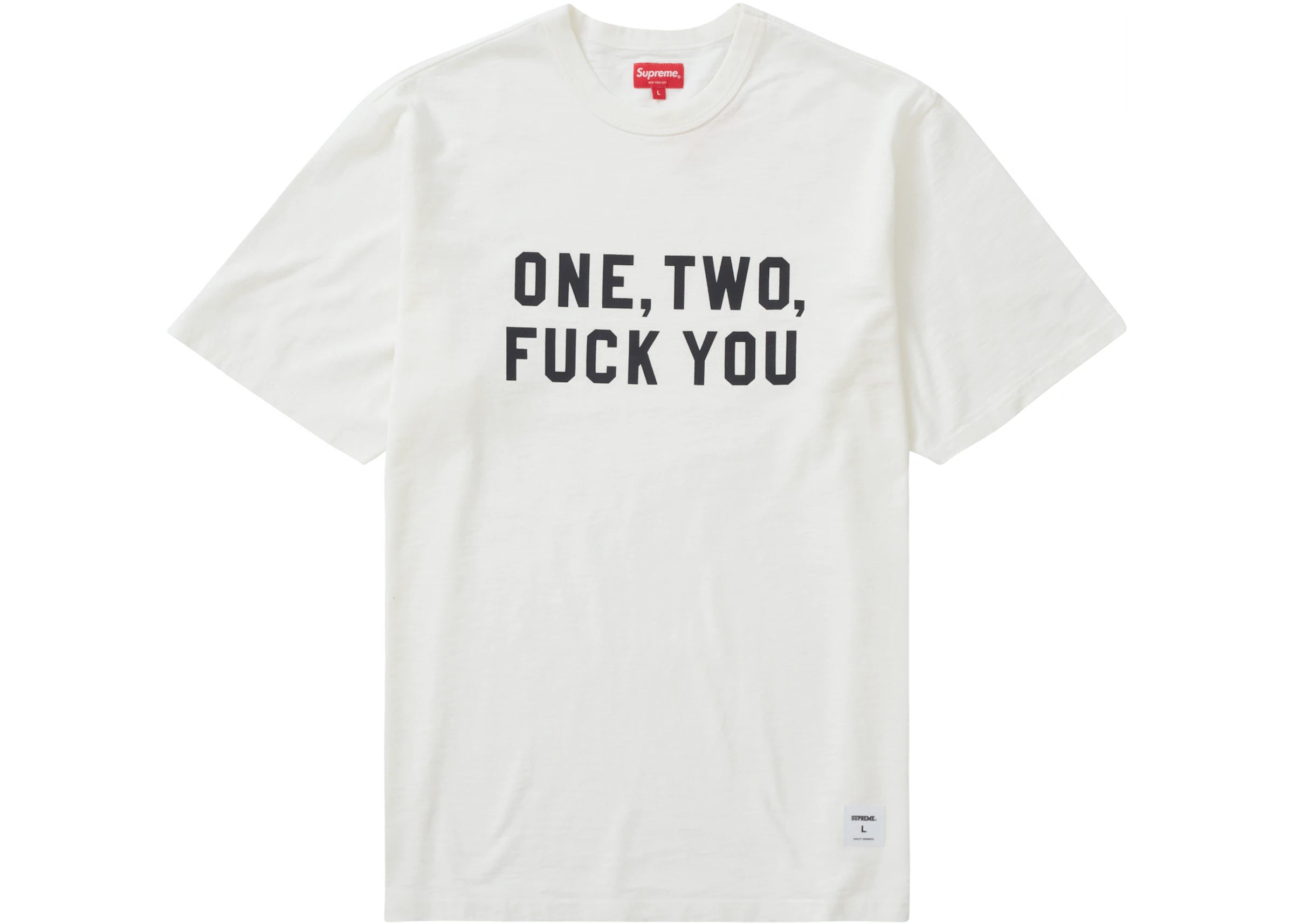 Supreme One Two Fuck You Tee - White – The Gallery Atl