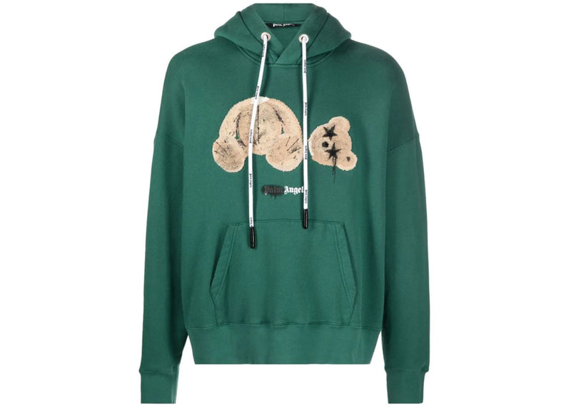 Palm Angels Spray Bear Hoodie - Green