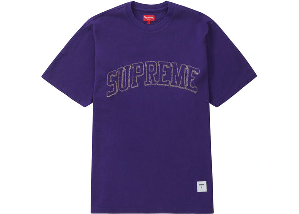 Supreme Sketch Embroidered Tee - Purple