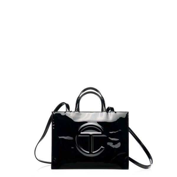 Telfar Patent Shopping Bag - Medium Black